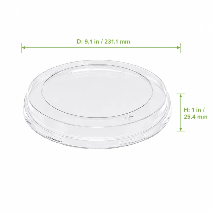 Round Baking Mold PET lid for 210MCTO240 - D:9.1in H:1in - 1000 pcs