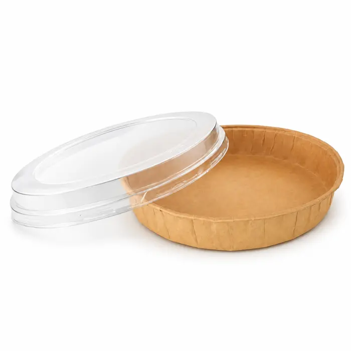 Round Baking Mold PET lid for 210MCTO240 - D:9.1in H:1in - 1000 pcs