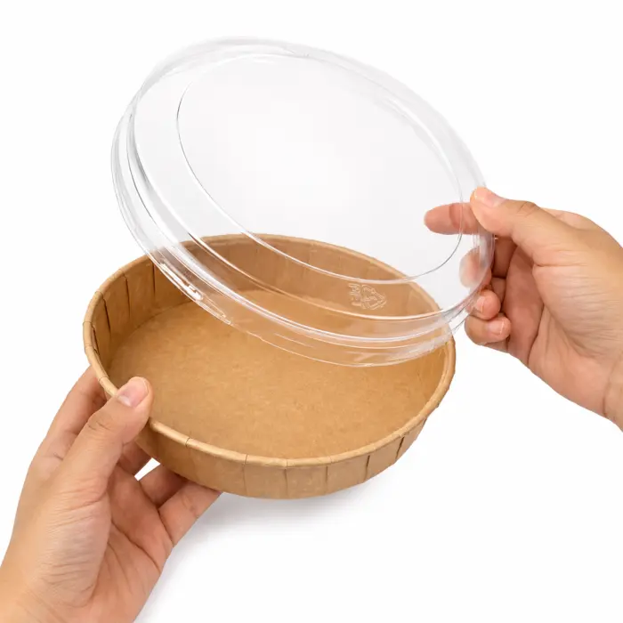 Round Baking Mold PET lid for 210MCTO240 - D:9.1in H:1in - 1000 pcs