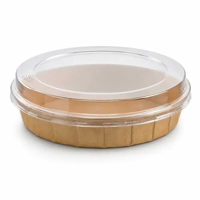 Round Baking Mold PET lid for 210MCTO240 - D:9.1in H:1in - 1000 pcs