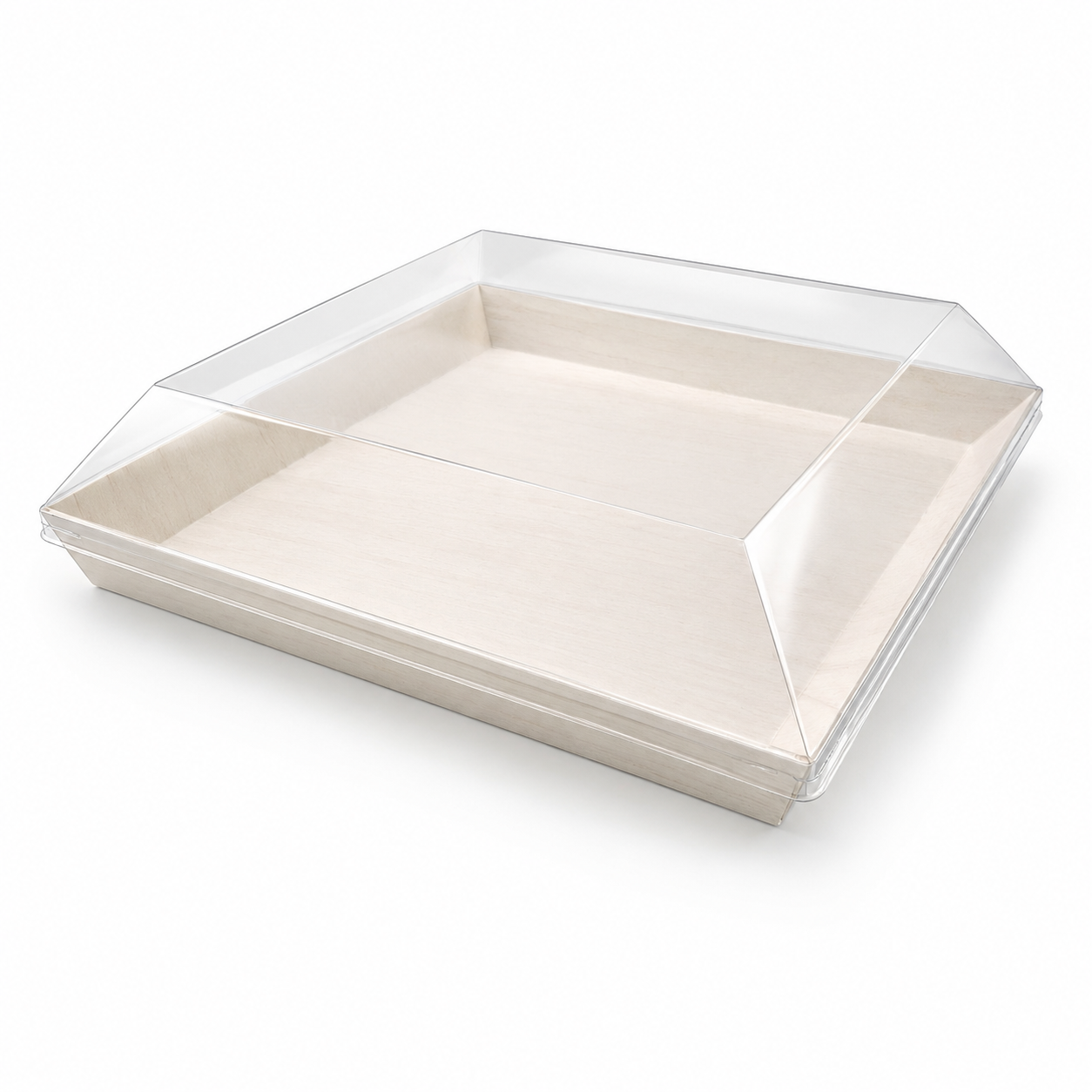 Square Samurai Wooden Dish - 76oz L:11in W:11in H:1.2in - 100 pcs