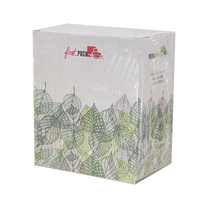 Wooden coffee stirrers with rounded end in dispenser box - L:5.5in - 10000 pcs