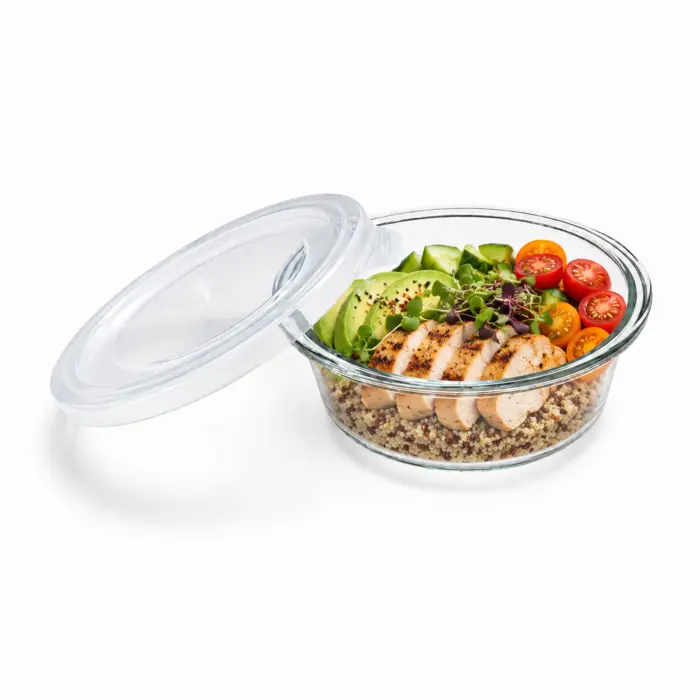 Bokocook reusable glass bowl with PP lid - 14oz D:5.1in H:2.4in - 36 pcs