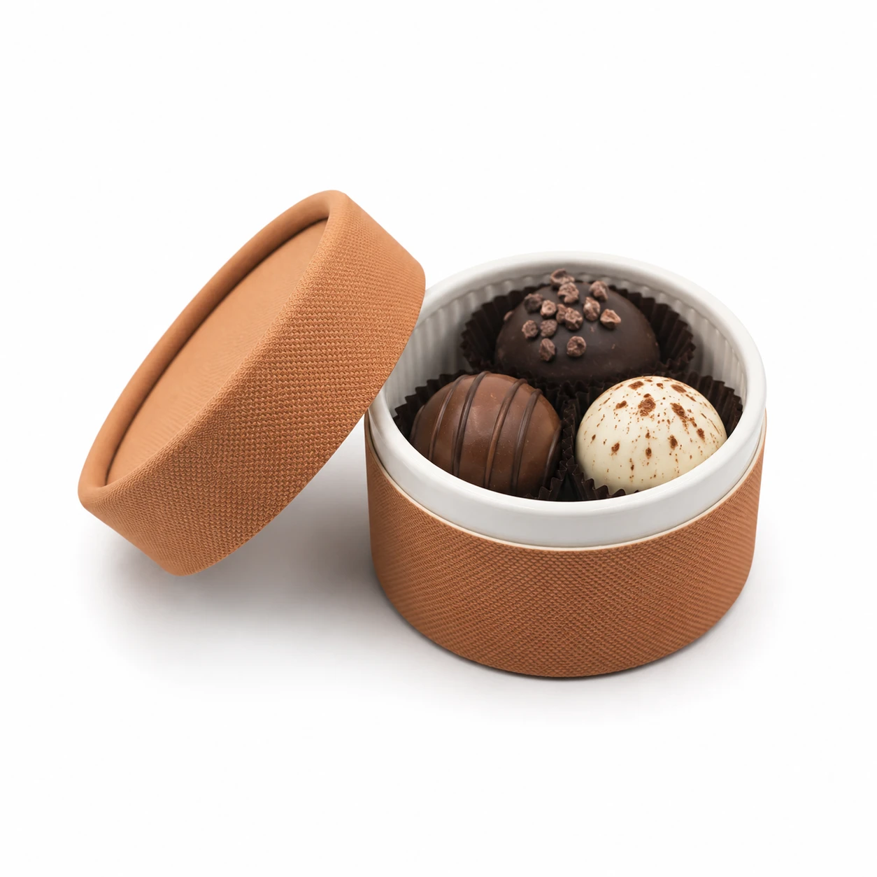 Kraft Cardboard Tube Box with Lid and White Liner Included - 4oz D:3.3in H:2.2in - 100 pcs