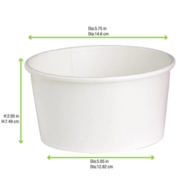 Buckaty Round White To Go Container - 30oz D:5.9in H:3in - 360 pcs