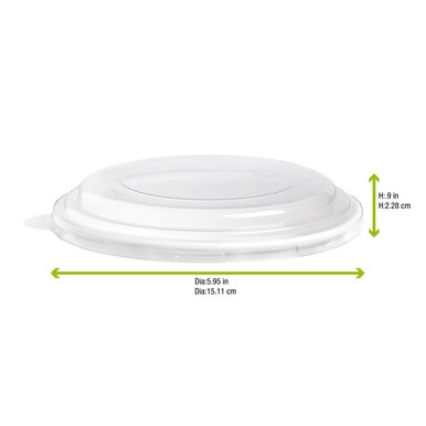 Clear PET Plastic Lid for 210PC range - D:5.9in - 360 pcs