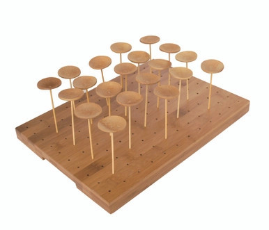 Rectangular thick bamboo pick holder for 120 picks - L:11.8in W:9.8in H:0.9in - 1 pc