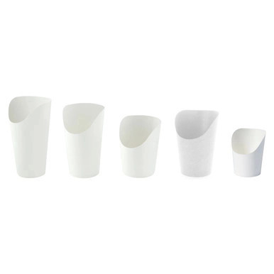 White Mini Fries/Wrap Cup - 2oz D:1.9in H:3.1in - 500 pcs White Mini Fries/Wrap Cup - 2oz D:1.9in H:3.1in - 500 pcs