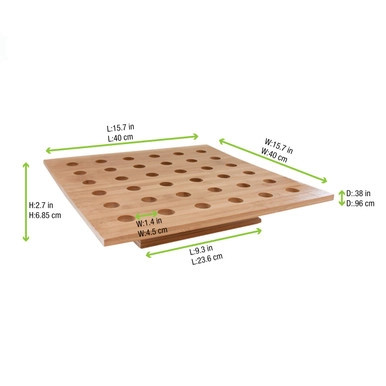 36 Holes Bamboo Cone and Temaki Display - D:0.9in 15.7 x 15.7 x 3in - 1 pc 36 Holes Bamboo Cone and Temaki Display - D:0.9in 15.7 x 15.7 x 3in - 1 pc