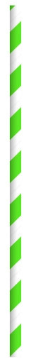 Green Striped Paper Straws  Wrapped - D:0.2in L: 8.3in - 6000 pcs