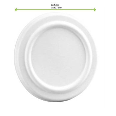 White Sugarcane Lid for 210GPU350 & 210GPU500 - D:4.72in H:0.45in - 500 pcs