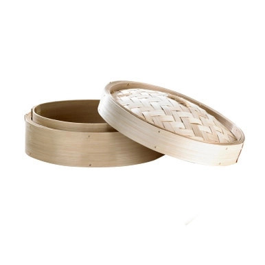 Dim Sum Large Bamboo Reusable Steamer - 25oz D:7.9in H:2.4in - 10 pcs