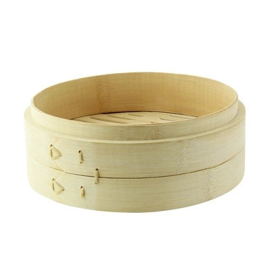Dim Sum Large Bamboo Reusable Steamer - 25oz D:7.9in H:2.4in - 10 pcs