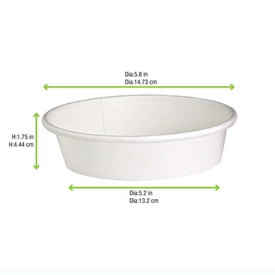 Buckaty Round White To Go Container - 16oz D:5.9in H:1.8in - 360 pcs Buckaty Round White To Go Container - 16oz D:5.9in H:1.8in - 360 pcs