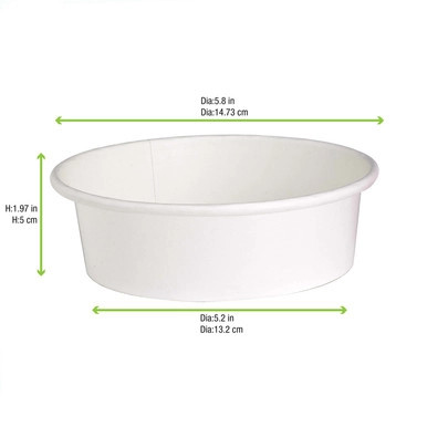Buckaty Round White To Go Container - 20oz D:5.9in H:2in - 360 pcs Buckaty Round White To Go Container - 20oz D:5.9in H:2in - 360 pcs