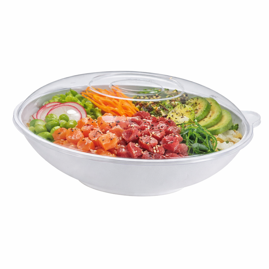 Clear PET Lid for 210BCHIC1000 & 210BCHIC1000BR - L:9.44in W:5.9in H:1.69in - 250 pcs