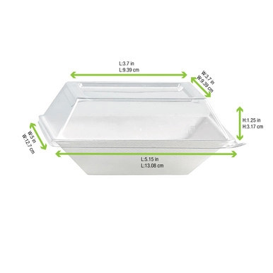 Clear PET Lid for 210ECOD1414 - L:5.19in W:5.19in H:1.22in - 100 pcs