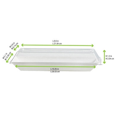 Clear PET Lid for 210ECOD2724 - L:10.3in W:5.19in H:1.29in - 100 pcs