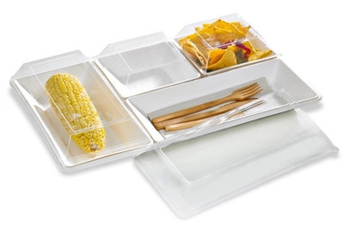 Clear PET Lid for 210ECOD2724 - L:10.3in W:5.19in H:1.29in - 100 pcs