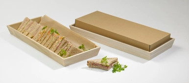 Kraft Cardboard Lid for 210WOODTRAY15 - L:15.35in W:5.9in H:2.36in - 50 pcs