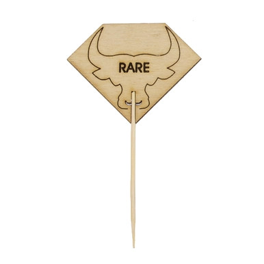 Diamond Shaped Steak Markers with Bull Head Rare - L:3.7in W:2.1in - 1000 pcs Diamond Shaped Steak Markers with Bull Head Rare - L:3.7in W:2.1in - 1000 pcs