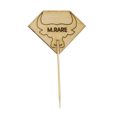 Diamond Shaped Steak Markers with Bull Head Medium Rare - L:3.7in W:2.1in - 1000 pcs Diamond Shaped Steak Markers with Bull Head Medium Rare - L:3.7in W:2.1in - 1000 pcs