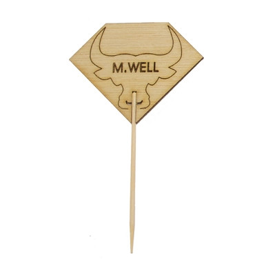 Diamond Shaped Steak Markers with Bull Head Medium Well - L:3.7in W:2.1in - 1000 pcs Diamond Shaped Steak Markers with Bull Head Medium Well - L:3.7in W:2.1in - 1000 pcs