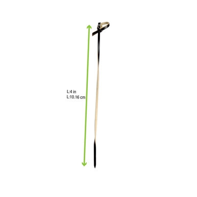 TINGI Black Bamboo Looped Skewer with Twisted Stem - L:3.9in - 2000 pcs TINGI Black Bamboo Looped Skewer with Twisted Stem - L:3.9in - 2000 pcs
