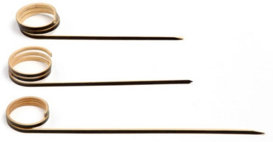 JOYO Rond Black Bamboo Skewer with Side Twist - L:3.9in - 2000 pcs JOYO Rond Black Bamboo Skewer with Side Twist - L:3.9in - 2000 pcs
