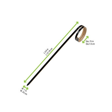 JOYO Rond Black Bamboo Skewer with Side Twist - L:4.8in - 2000 pcs JOYO Rond Black Bamboo Skewer with Side Twist - L:4.8in - 2000 pcs