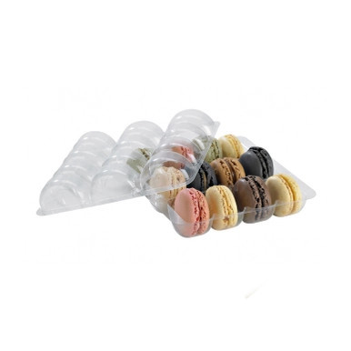Insert for 12 Macarons (3x4) with Clip Closure - D:1.85in L:6in W:5.4in H:0.8in - 150 pcs