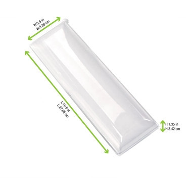 Clear PET Lid for 210BCHIC279 - L:10.8in W:3.54in H:1.18in - 100 pcs