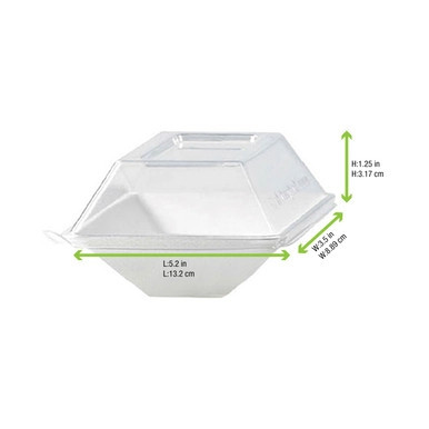Clear PET Lid for 210ECOD140 - L:5.19in W:3.46in H:1.29in - 100 pcs