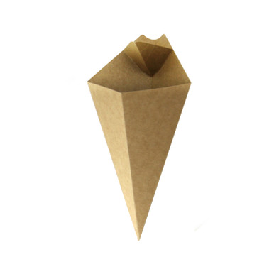PacknWood 210BBCO181- Mini Wooden Cone Kraft Paper Cones, Cardboard Cones  for Crafts, Disposable Appetizer Food Cups,Paper Cones,Charcuterie