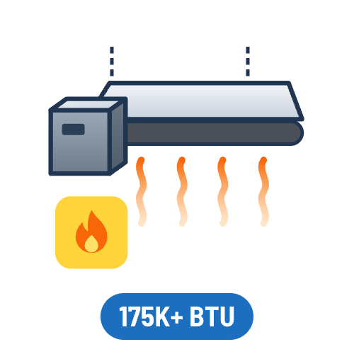 175,000+ BTU Tube Heaters