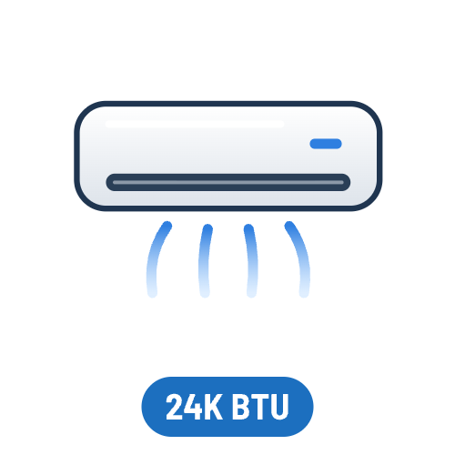 24,000 BTU Mini Splits (1,000-1,250 Sq Ft)