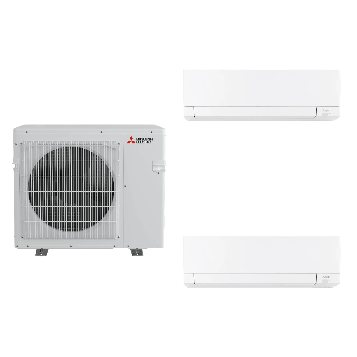 Mitsubishi Electric 30,000 BTU 21 SEER2 Dual Zone Wall Mounted Ductless Mini Split Heat Pump System 9+24 R454B Refrigerant