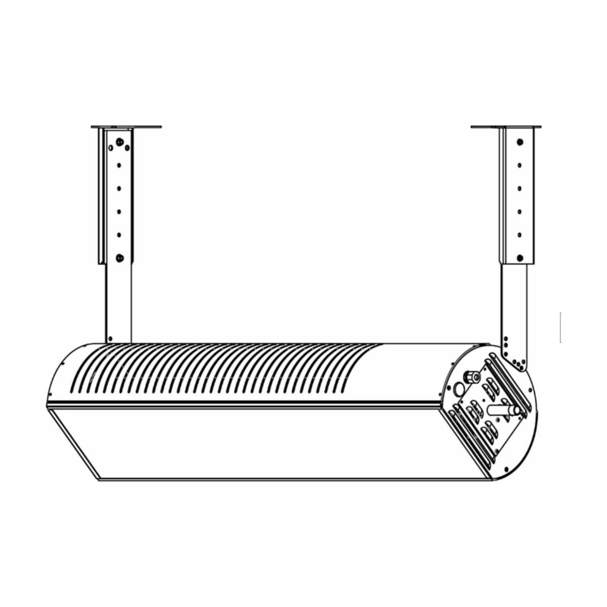 Sunstar 44560355 316 stainless wall/ceiling telescopic mounting bracket kit, line drawing