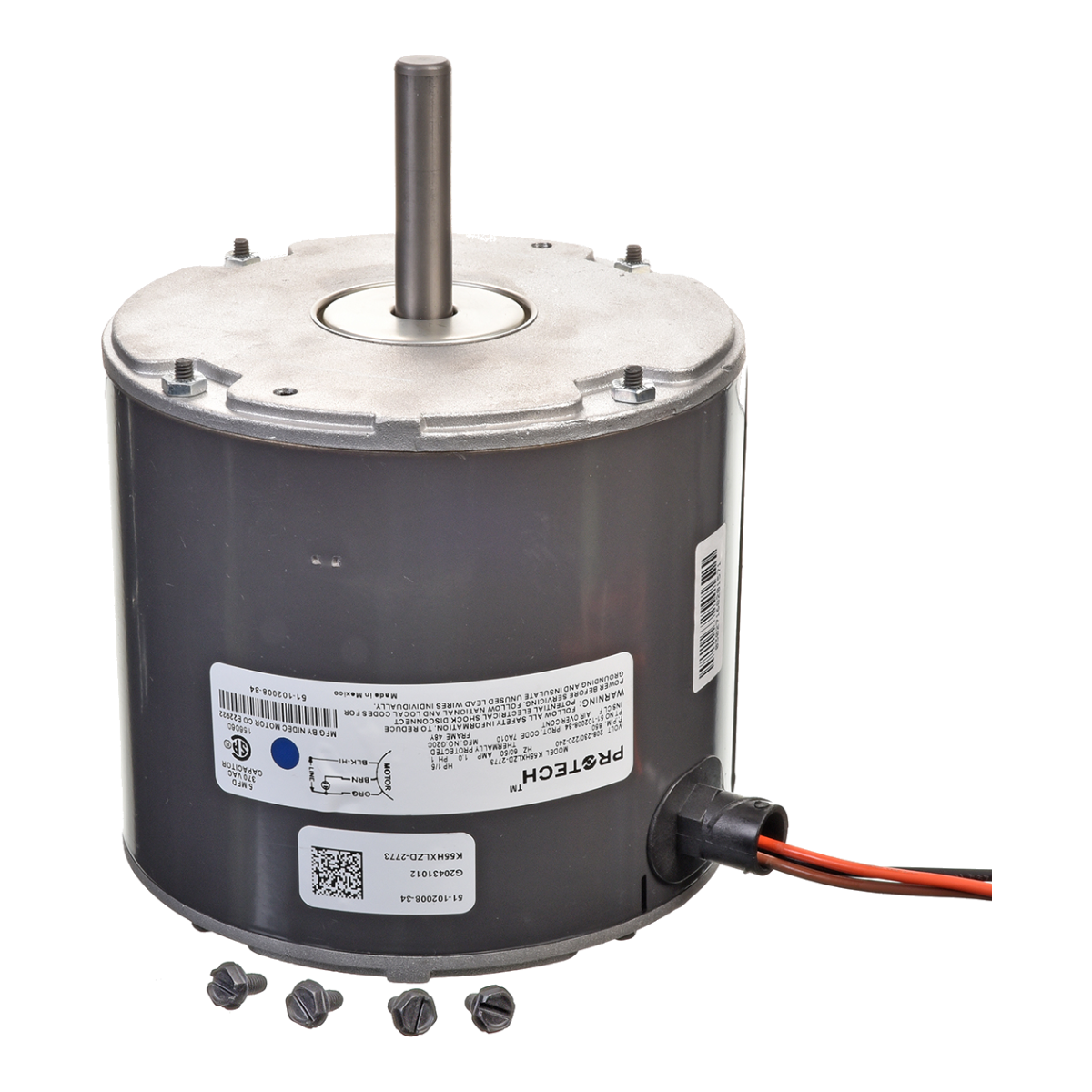 ProTech 1/5 HP Condenser Fan Motor - 208-230V, 825 RPM, 1-Speed, CCW – 51-102008-34