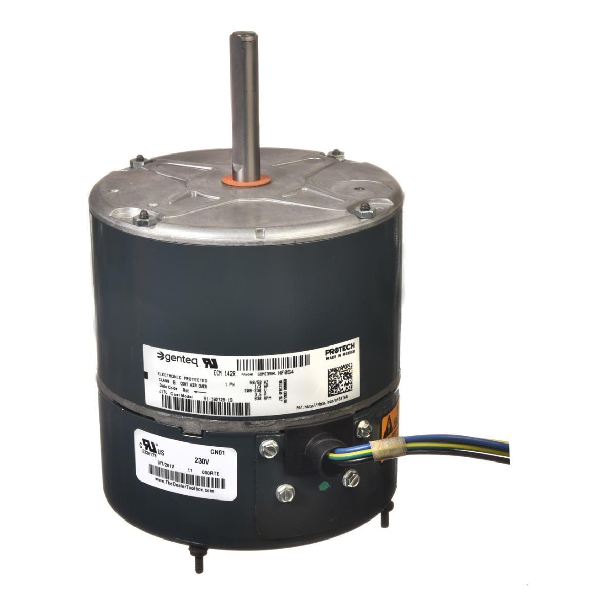 ProTech 1/3 HP ECM Condenser Fan Motor - 208-230V, 825 RPM, Variable Speed, CCW – 51-102728-19