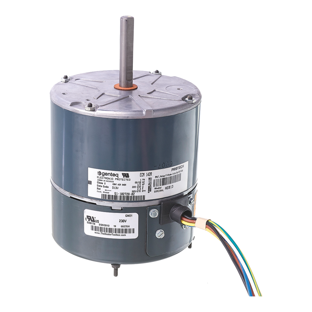 ProTech 1/3 HP ECM Condenser Fan Motor - 208-230V, 670/809 RPM, Variable Speed – 51-102728-02