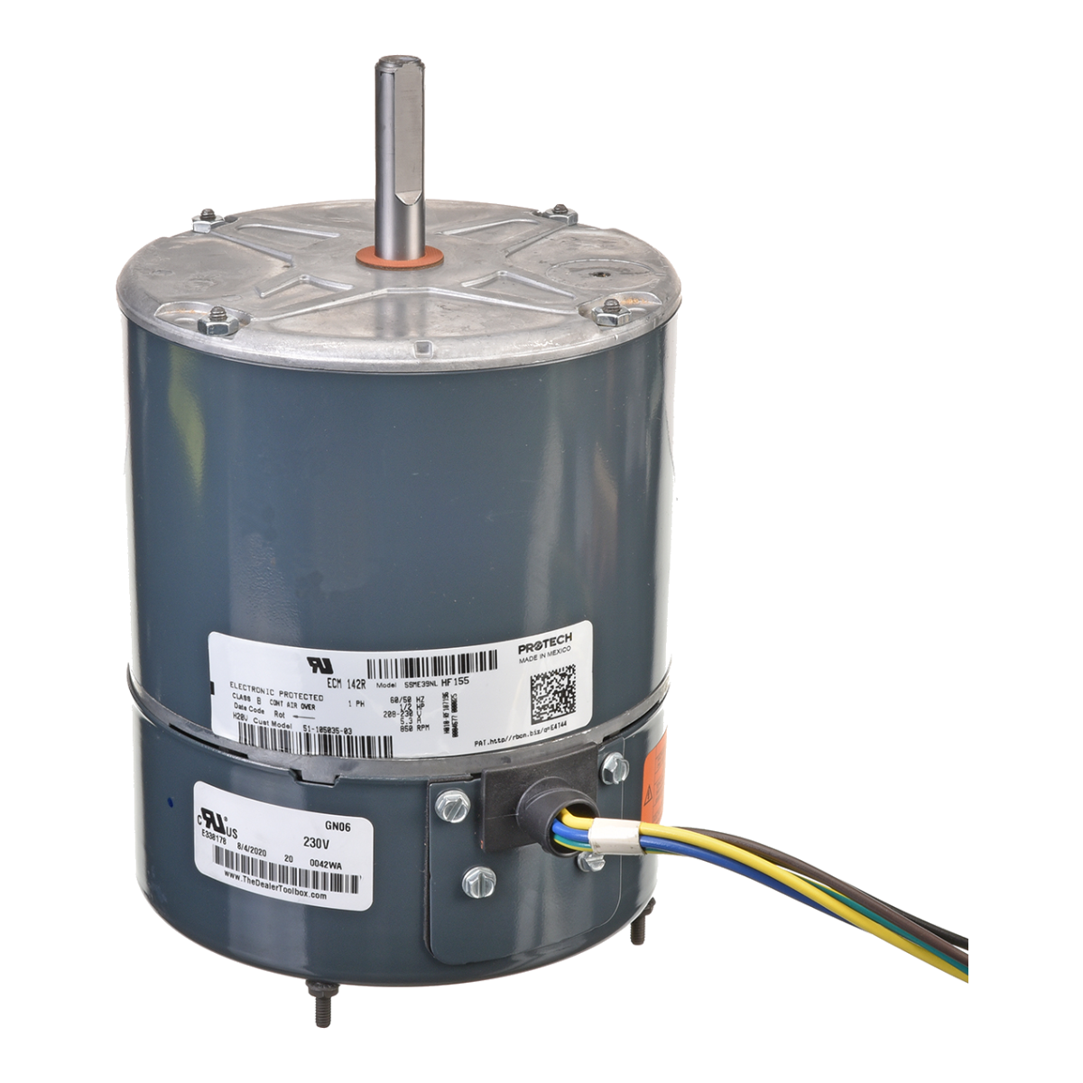 ProTech 1/2 HP ECM Condenser Fan Motor - 230V, Variable Speed, CCW – 51-105035-03