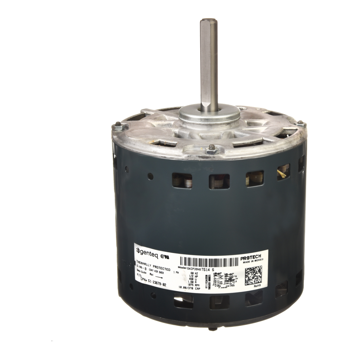 ProTech 1/2 HP Double Shaft Fan Motor - 460V, 1075 RPM, 3-Speed, CW – 51-23679-02