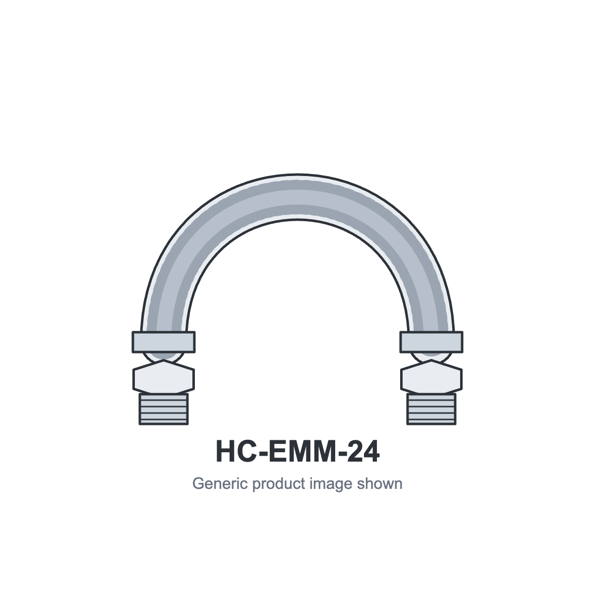 HCi 1-1/2" x 24" Stainless Steel Water Source Heat Pump Hose Assembly – generic product image