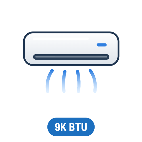 9,000 BTU Mini Splits (300-400 Sq Ft)
