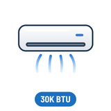 30,000 BTU Mini Splits (1,250-1,500 Sq Ft)