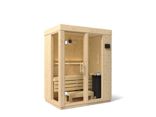 KOHLER C1 Two-Person Small Indoor Sauna Without Floor in Scandinavian Spruce