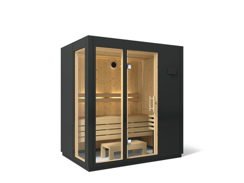 KOHLER C1 Three-Person Medium Indoor Sauna Without Floor in Graphite Grey