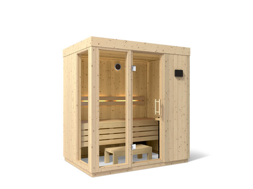 KOHLER C1 Three-Person Medium Indoor Sauna Without Floor in Scandinavian Spruce