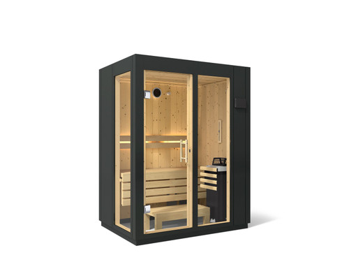 KOHLER C1 Two-Person Small Indoor Sauna Without Floor in Graphite Grey